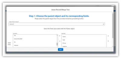 Aress Record Merge Tool for Salesforce — screenshot