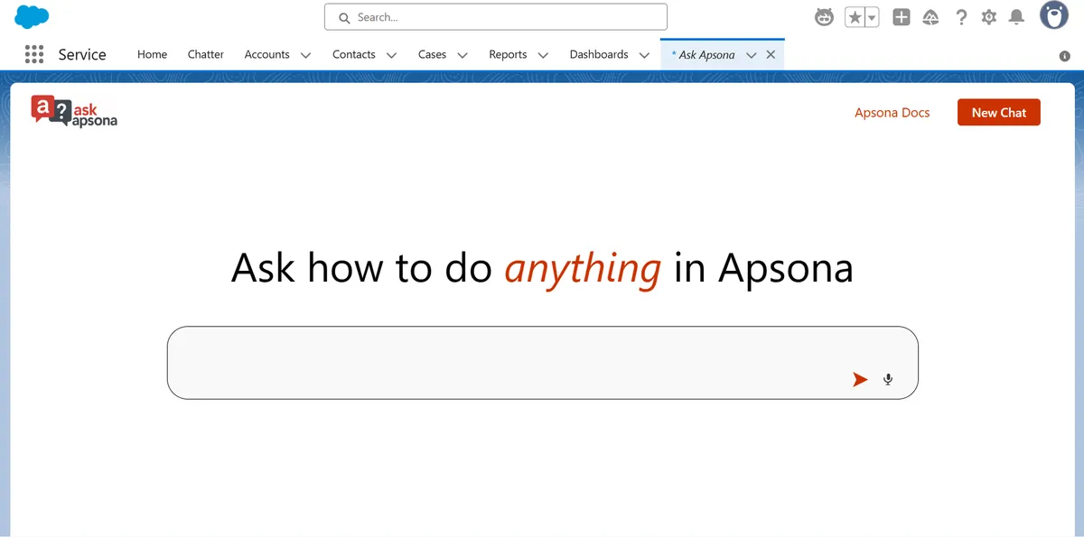 Ask Apsona — screenshot from the Salesforce AppExchange listing