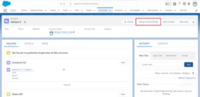 Astrea Contact Lead Merge for Salesforce — screenshot
