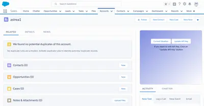 Astrea Lightning Weather Component for Salesforce — screenshot