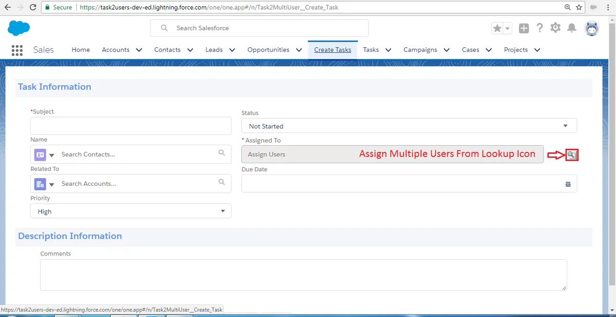 Astrea Task Creator — screenshot from the Salesforce AppExchange listing