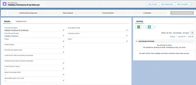 B'nai Mitzvah Manager for Salesforce — screenshot