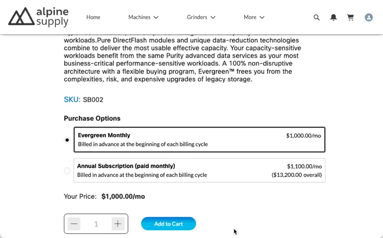 B2B Commerce Subscriptions (Aura) — screenshot from the Salesforce AppExchange listing
