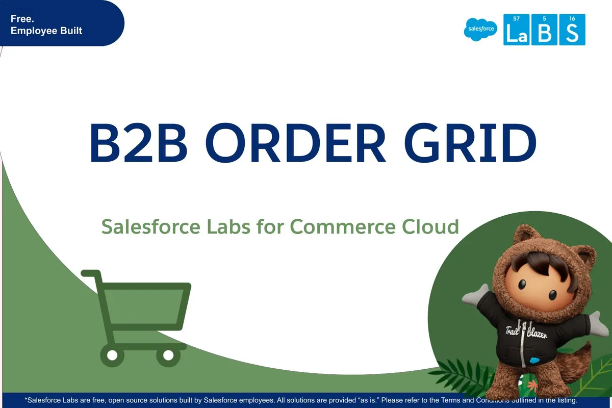 B2B Order Grid — screenshot from the Salesforce AppExchange listing
