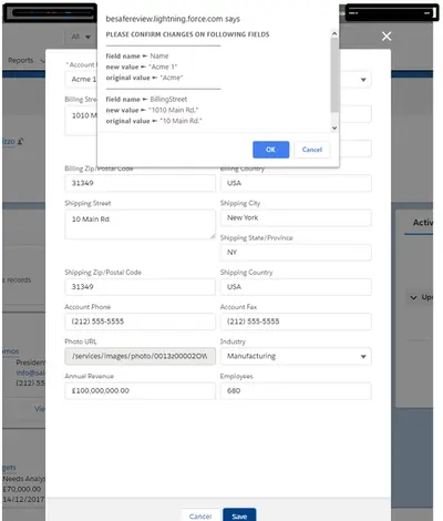Be Safe for Salesforce — screenshot