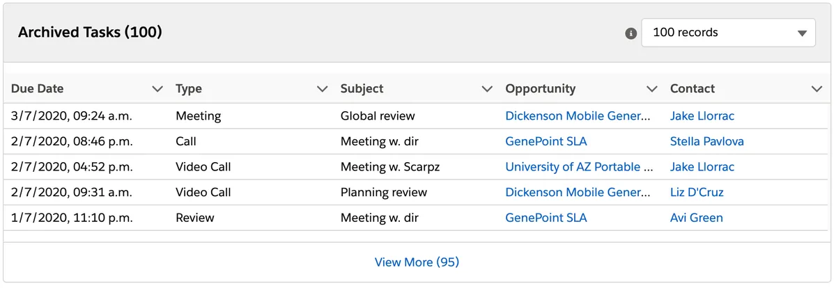 Big Objects Related List — screenshot from the Salesforce AppExchange listing