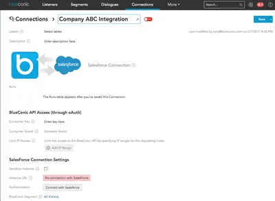 BlueConic for Salesforce — screenshot