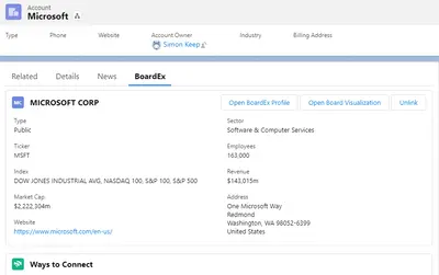 BoardEx for Salesforce for Salesforce — screenshot