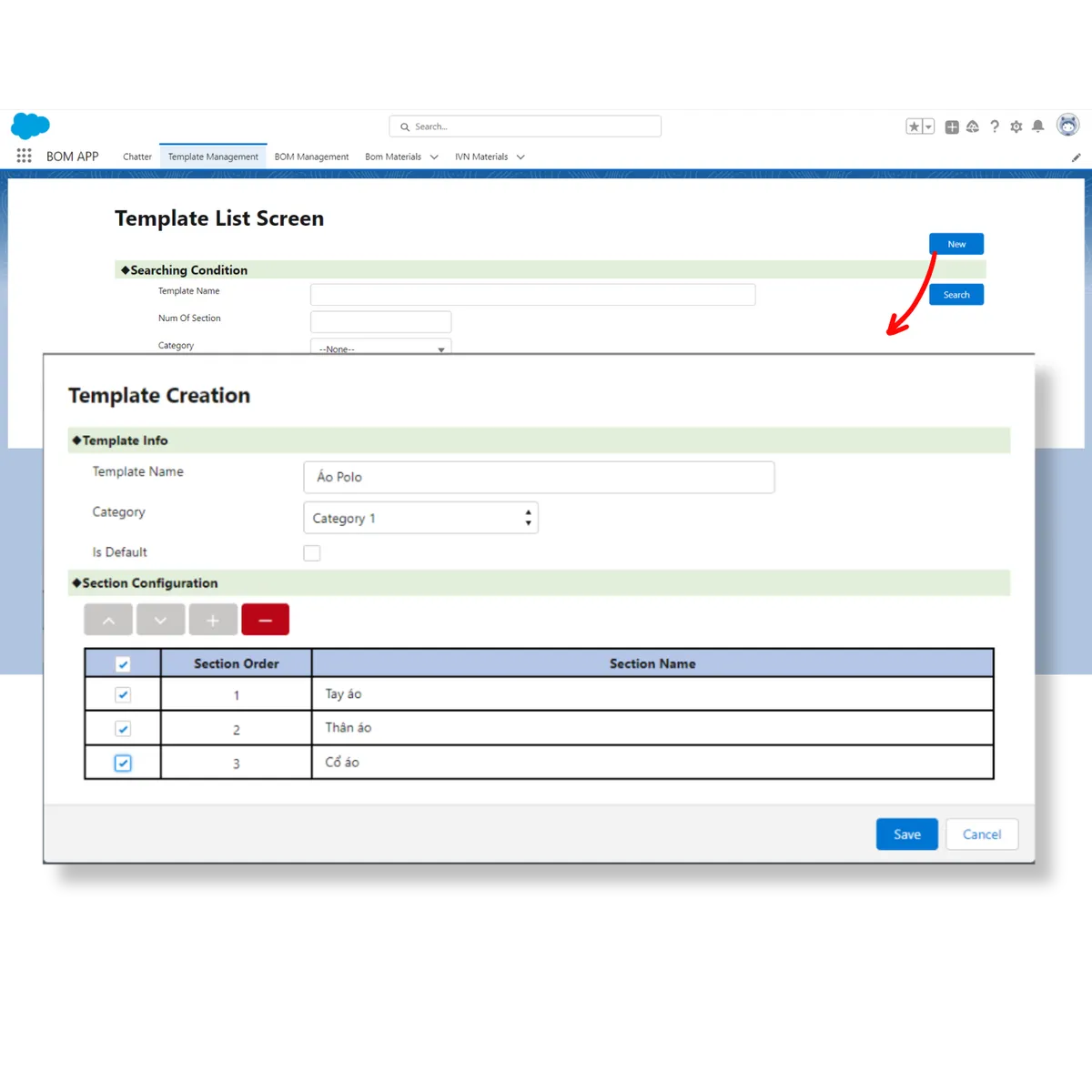 BOM Application — screenshot from the Salesforce AppExchange listing