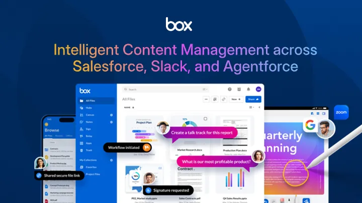 Box: Intelligent Content Management, Document Collaboration, Workflows & E-Sign — screenshot from the Salesforce AppExchange listing
