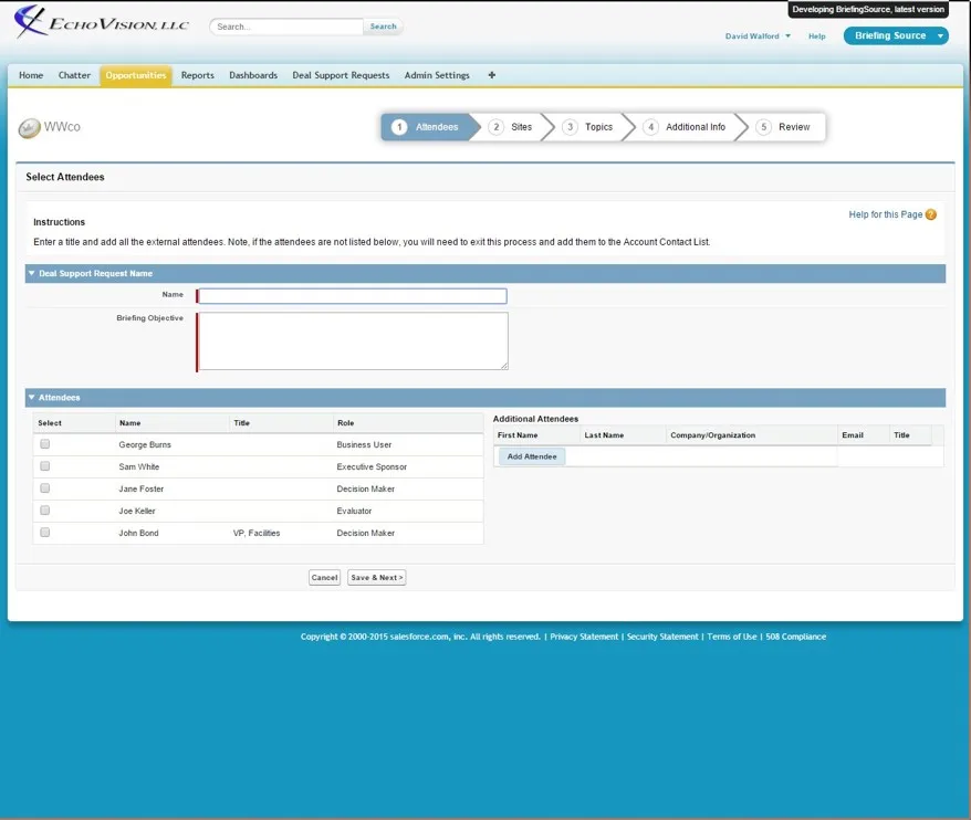 BriefingSource — screenshot from the Salesforce AppExchange listing