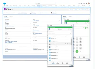 Bright Pattern Contact Center Integration (CTI) for Salesforce — screenshot