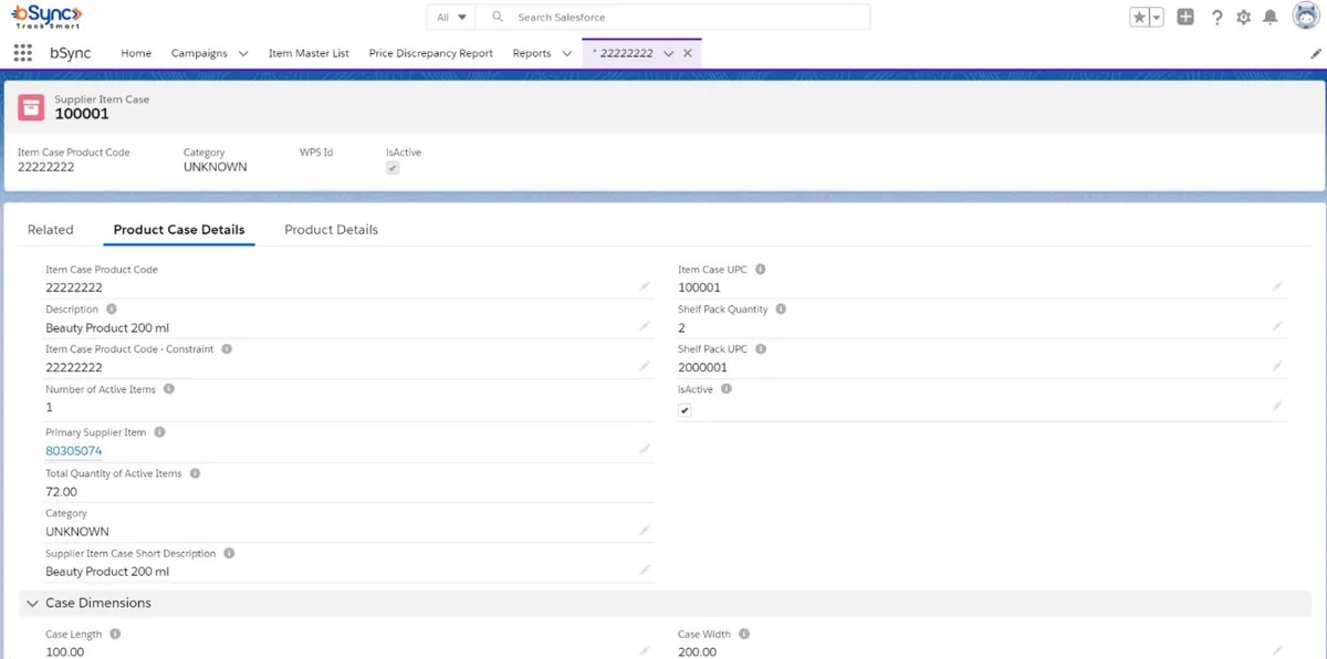 bSync — screenshot from the Salesforce AppExchange listing