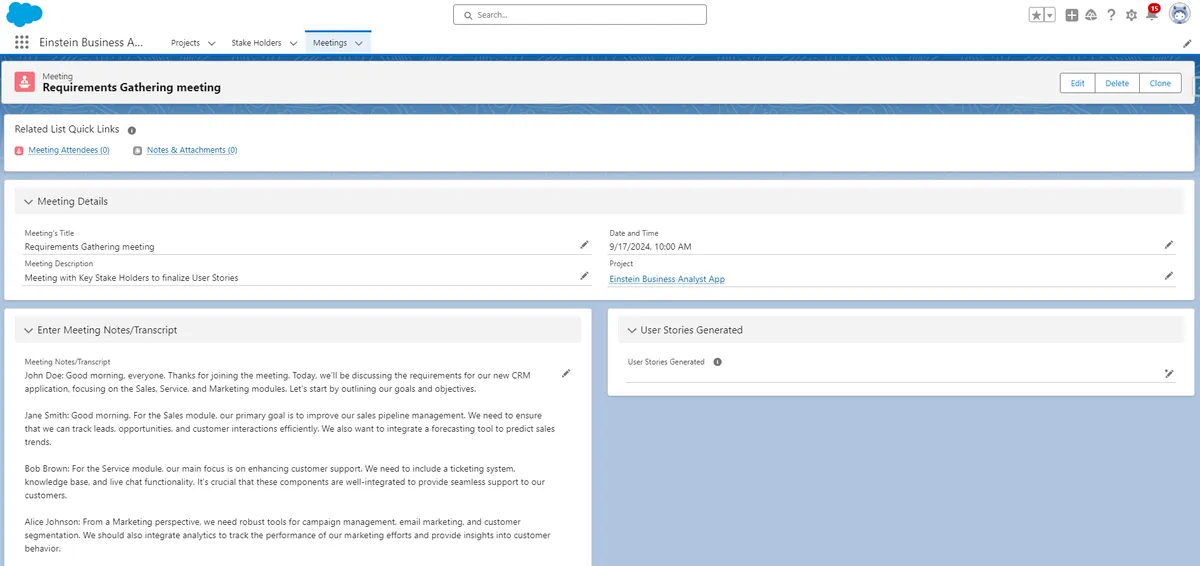 Business Analyst App — screenshot from the Salesforce AppExchange listing