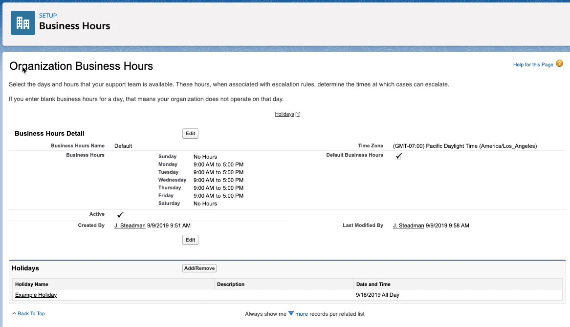 Business Time — screenshot from the Salesforce AppExchange listing