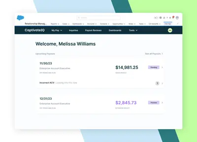 CaptivateIQ: Making Commissions 10x Better for Salesforce — screenshot