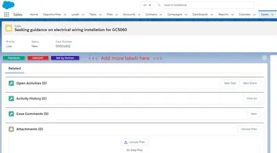 Case Labels for Salesforce — screenshot