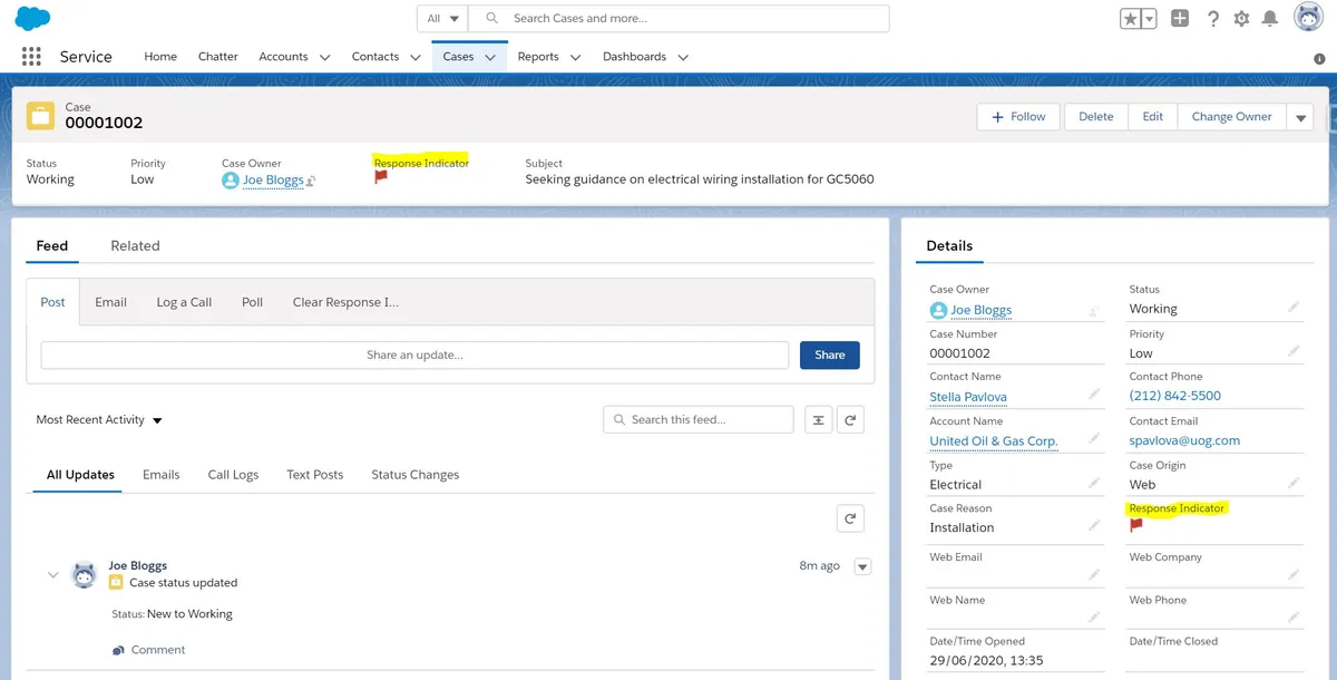 Case Response Tracker — screenshot from the Salesforce AppExchange listing