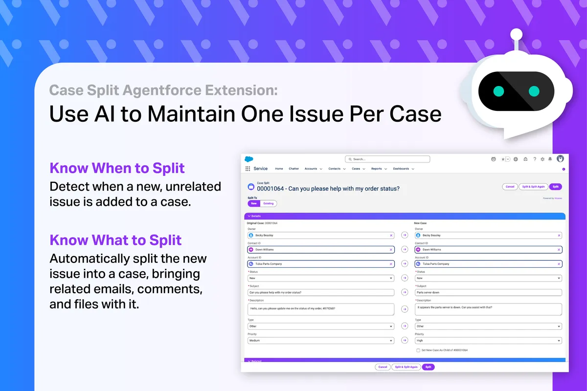 Case Split Agent Extension: Know When to Split — screenshot from the Salesforce AppExchange listing