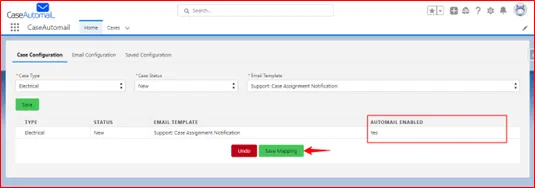 CaseAutoMail — screenshot from the Salesforce AppExchange listing