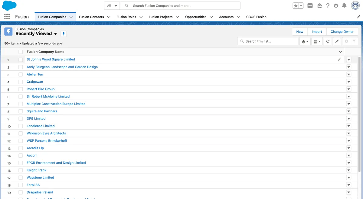CBOS Fusion — screenshot from the Salesforce AppExchange listing