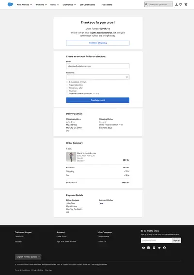 CCV B2C Commerce for Salesforce — screenshot