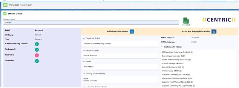 Centric: Metadata Accelerator — screenshot from the Salesforce AppExchange listing