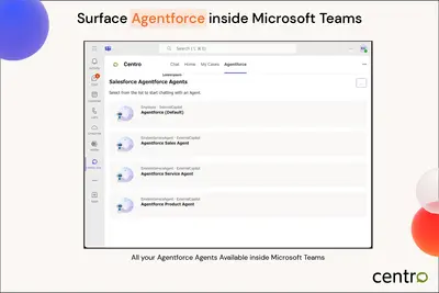 Centro: Agentforce for Microsoft Teams for Salesforce — screenshot