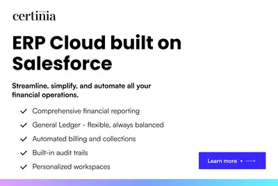 Certinia Financial Management Cloud for Salesforce — screenshot
