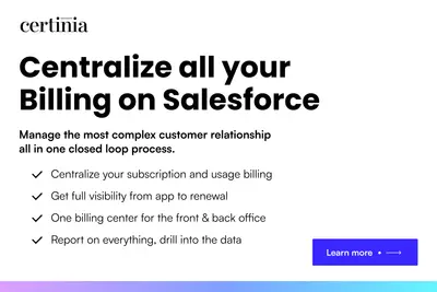 Certinia Subscription & Usage Billing for Salesforce — screenshot