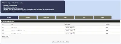 Chatrules -- Business rules for Chatter for Salesforce — screenshot
