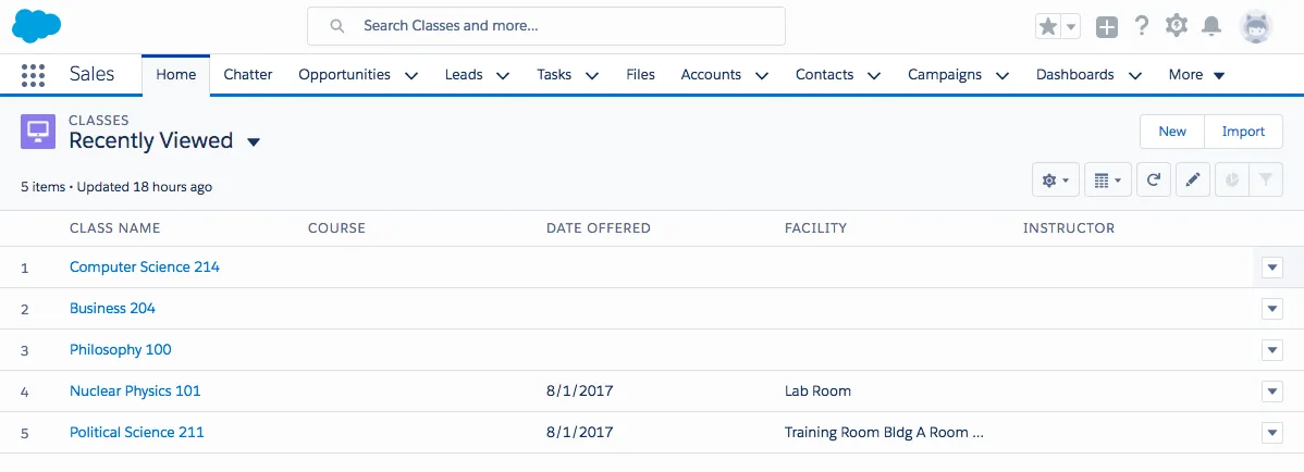 Class Enrollment — screenshot from the Salesforce AppExchange listing
