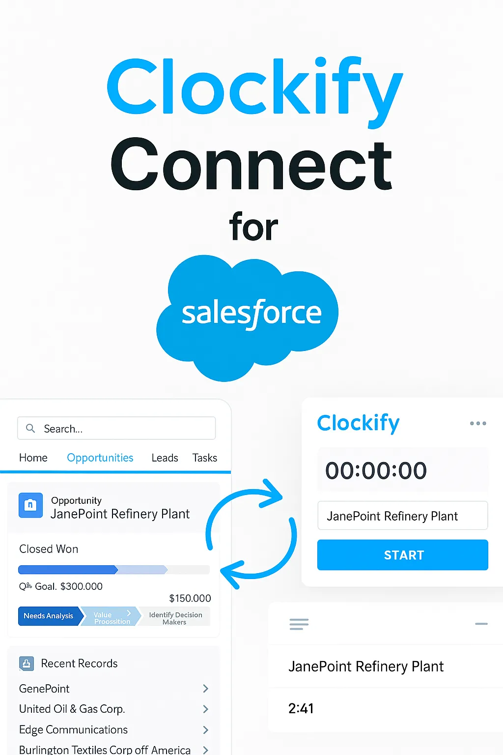 Clockify Connect for Salesforce — screenshot from the Salesforce AppExchange listing