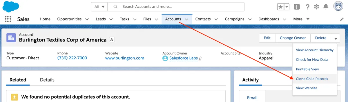 Clone Related Lists — screenshot from the Salesforce AppExchange listing