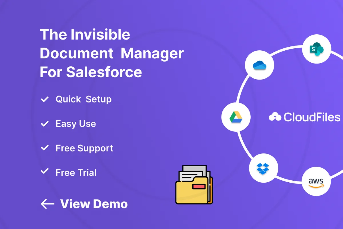 CloudFiles Document Management | Connect SharePoint, AWS S3, Azure, Google Drive — screenshot from the Salesforce AppExchange listing