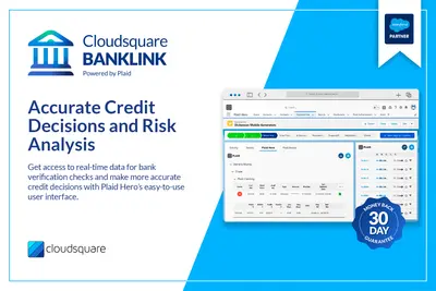 Cloudsquare BankLink – Bank Verification and Risk Analysis via Plaid for Salesforce — screenshot