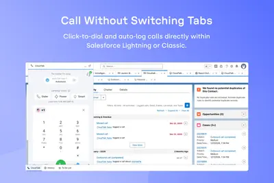 CloudTalk CTI for Salesforce: Global Calling, SMS, Cadences & Einstein AI for Salesforce — screenshot