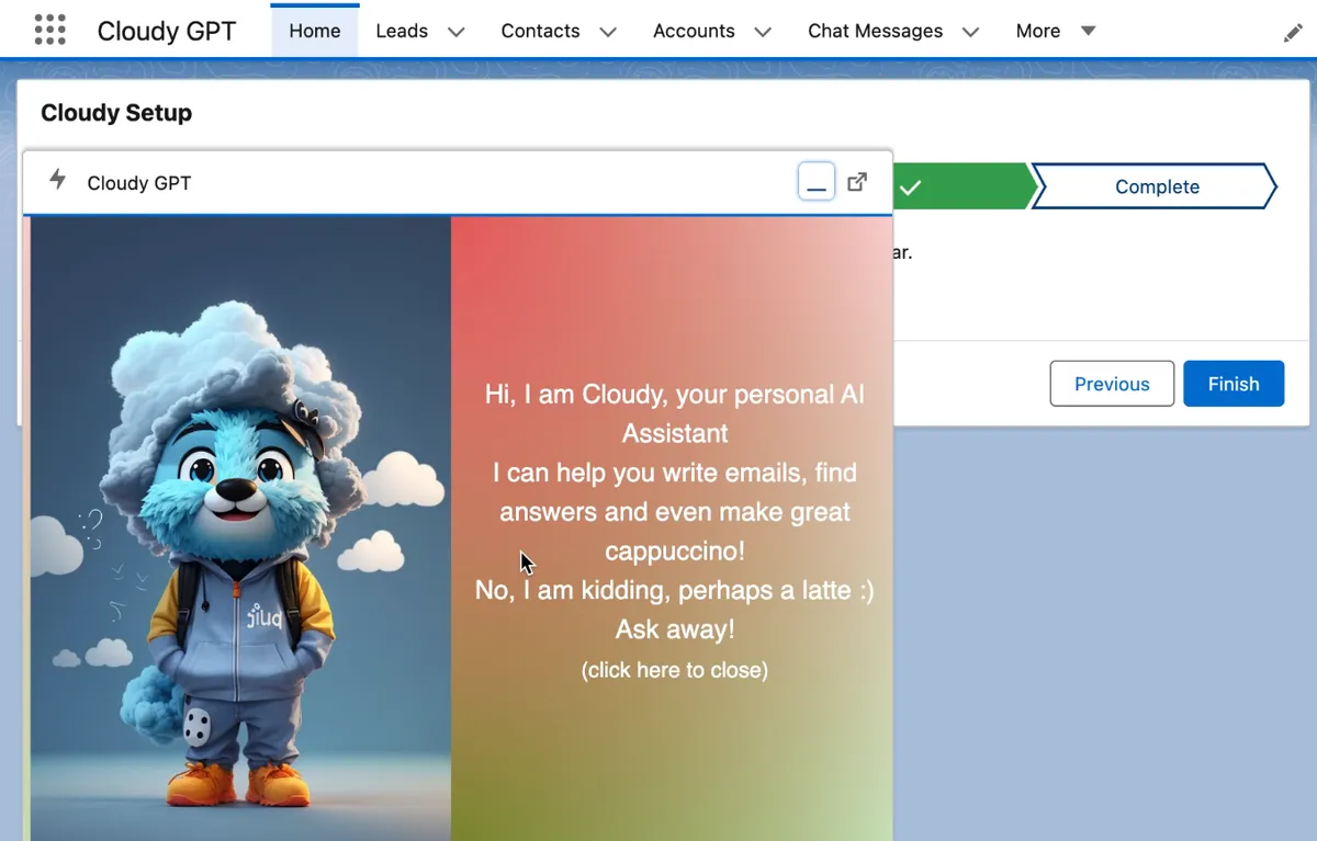 CloudyGPT — screenshot from the Salesforce AppExchange listing