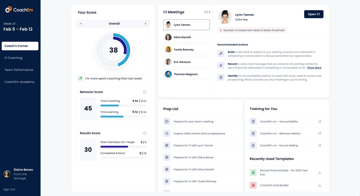 CoachEm Coaching Execution Platform — screenshot from the Salesforce AppExchange listing