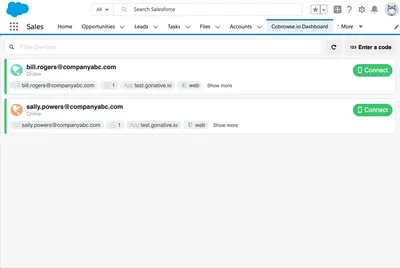 Cobrowse for Android, iOS, and Web for Salesforce — screenshot