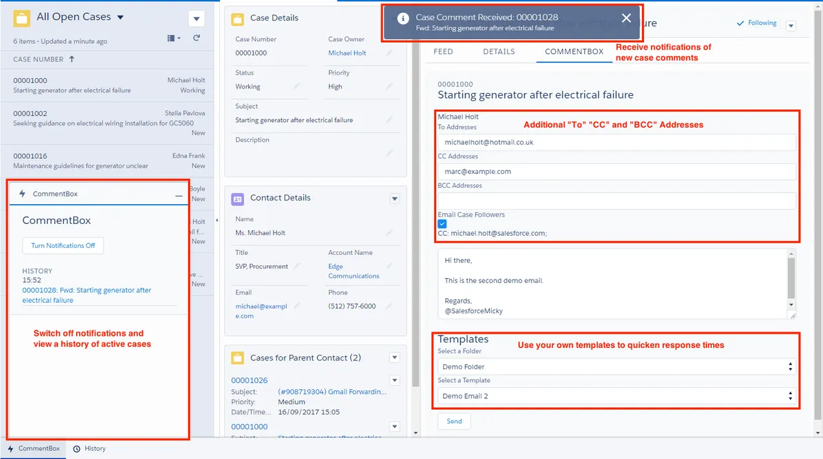 CommentBox — screenshot from the Salesforce AppExchange listing