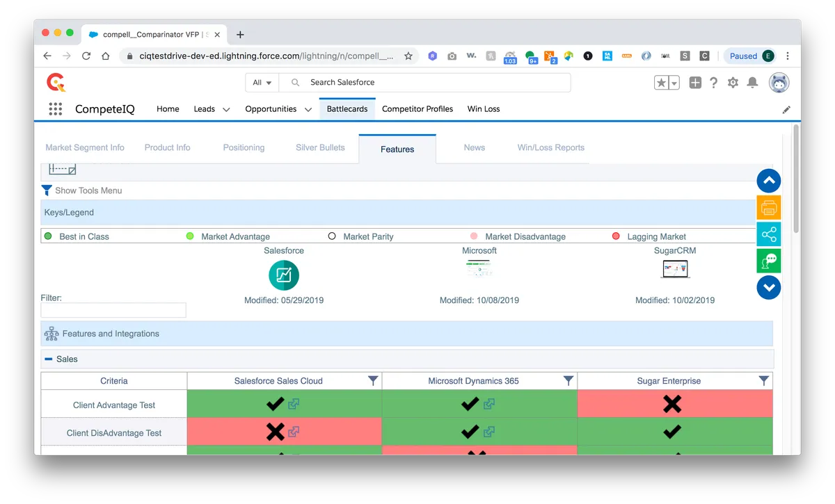 CompeteIQ — screenshot from the Salesforce AppExchange listing