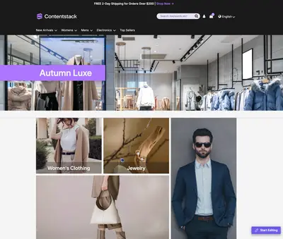 Composable Commerce Cartridge for SFRA by Contentstack for Salesforce — screenshot