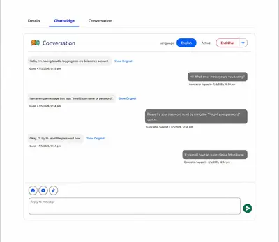Concretio ChatBridge | Real-Time Chat Translation for Service Cloud for Salesforce — screenshot