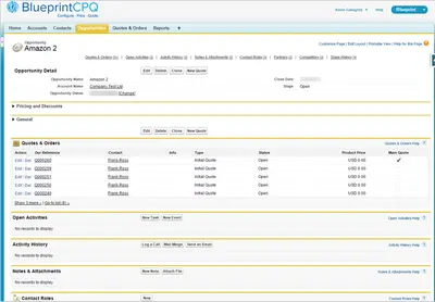 Configure, Price, Quote with BlueprintCPQ for Salesforce — screenshot