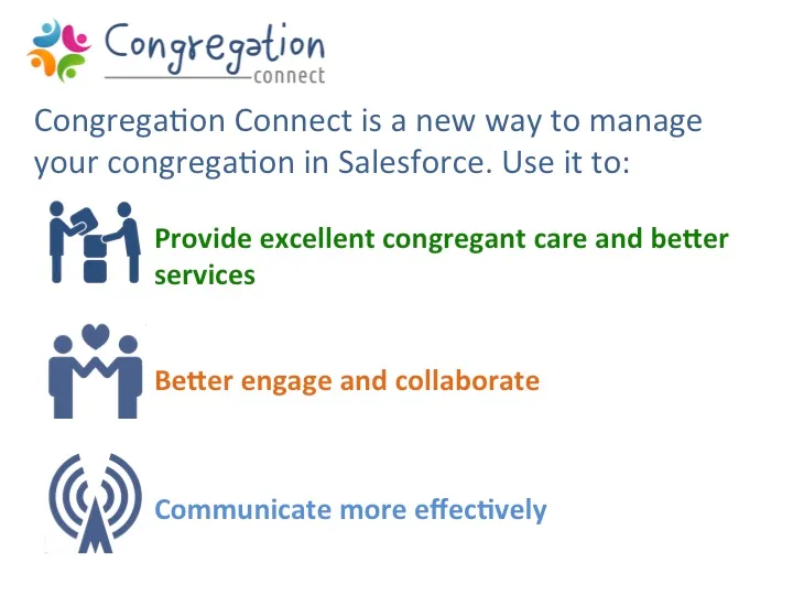 Congregation Connect — screenshot from the Salesforce AppExchange listing