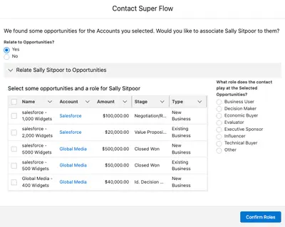 Contact Creation Superflow for Salesforce — screenshot