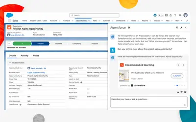 Cornerstone for Agentforce | Skill-centric enablement that drives win rates for Salesforce — screenshot