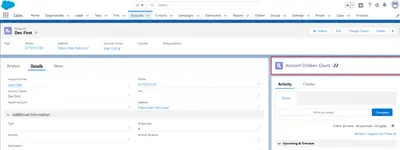 Count Account's Children for Salesforce — screenshot