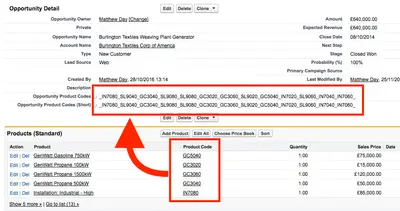 CRM Apps Lab™ Helper for Opportunity List Views: Product Code Roll-up for Salesforce — screenshot